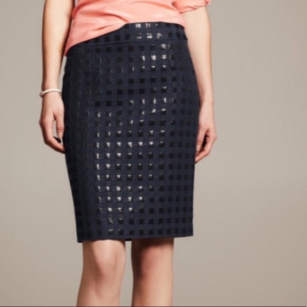 Banana Republic jacquard woven square pencil skirt
